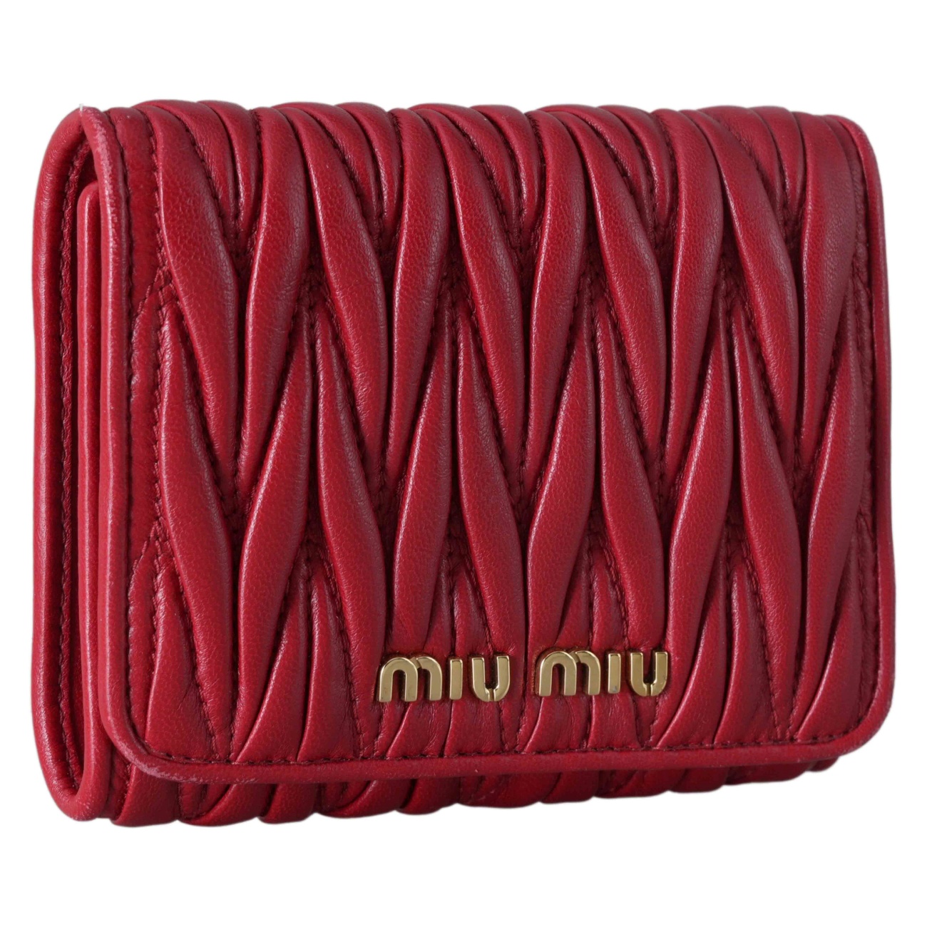 MIU MIU(USED)미우미우 5MH016 마틀라세 반지갑 레드